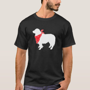 Border Collie Dog Wearing Red Bandanna T-Shirt