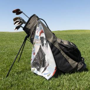 Border Collie Dog Winter Wonderland Christmas Joy Golf Towel