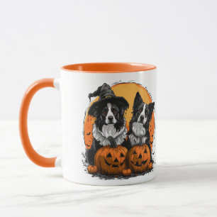 Border Collie Dogs Halloween Jack O Lanterns Mug