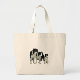 Border Collie Dogs Large Tote Bag
