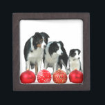Border Collie Dogs with Red Christmas Ornaments Gift Box<br><div class="desc">Border Collie Dogs with Red Christmas Ornaments. Specially designed for Border Collie lovers celebrating Christmas.</div>