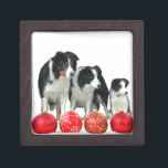 Border Collie Dogs with Red Christmas Ornaments Gift Box<br><div class="desc">Border Collie Dogs with Red Christmas Ornaments. Specially designed for Border Collie lovers celebrating Christmas.</div>