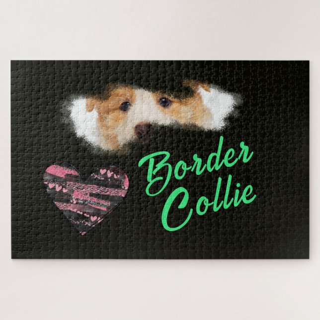 Border Collie Eyes Solid Colour 1000 piece  Jigsaw Puzzle (Horizontal)