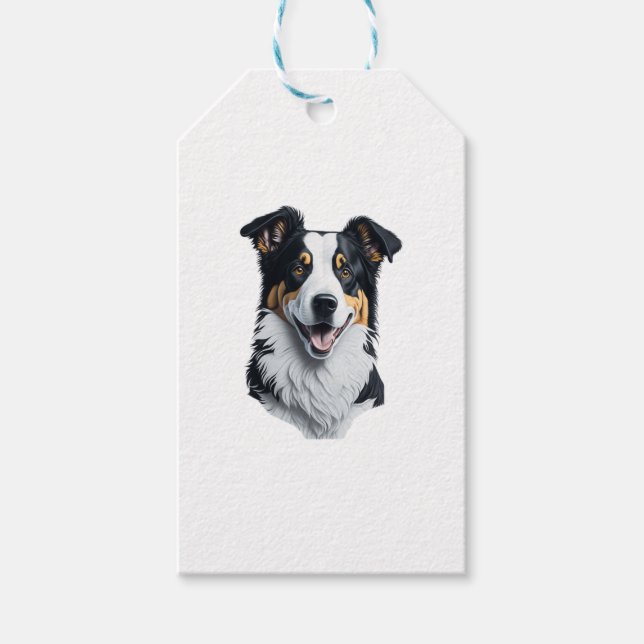 Border Collie face Gift Tags (Front)