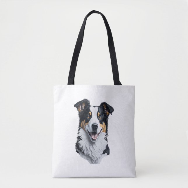Border Collie face Tote Bag (Front)