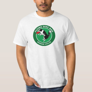 Border Collie Flying Disc Dog T-shirt (White)