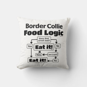 Border Collie Food Logic Cushion