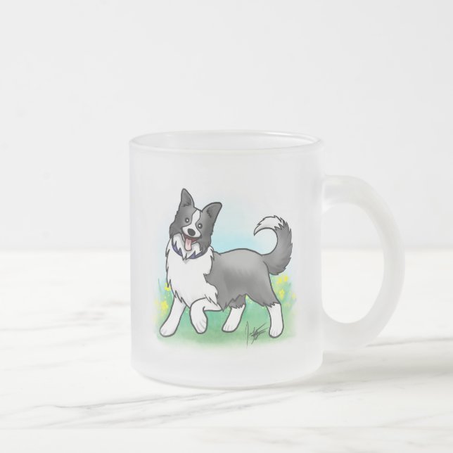 Border Collie Frosted Mug (Right)