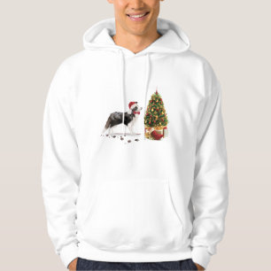 Border Collie Funny Christmas Dog with Tree Hoodie