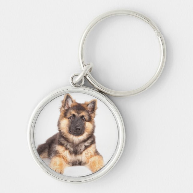 Border Collie German Shepherd Mix Key Ring (Front)
