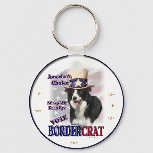 Border Collie Gifts Key Ring (Front)