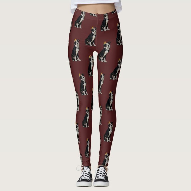 BORDER COLLIE & GOLDEN BIRD LEGGINGS (Front)