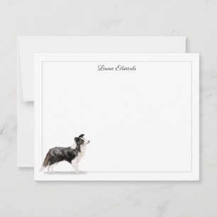 Border Collie Grey Border Personalised Note Card