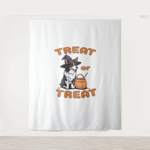Border Collie Halloween Dog Costume “Treat or Trea Tapestry