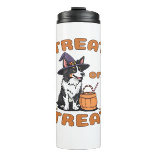 Border Collie Halloween Dog Costume �Treat or Trea Thermal Tumbler