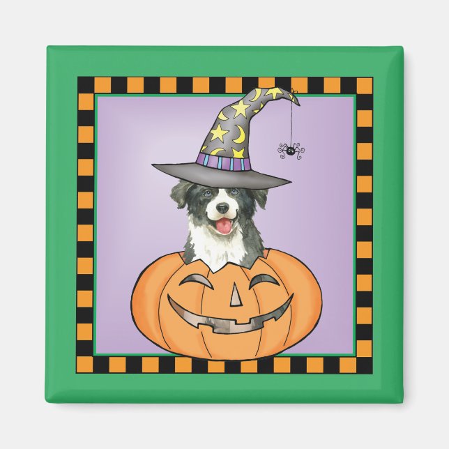 Border Collie Halloween Magnet (Front)