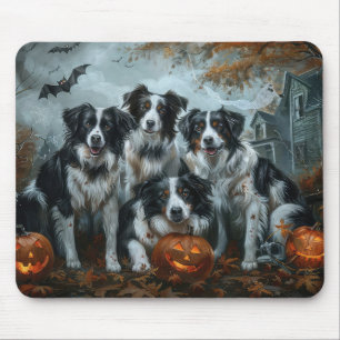 Border Collie Halloween Night Doggy Delight Mouse Pad