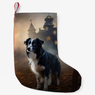 Border Collie Halloween Scary  Small Christmas Stocking