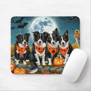 Border Collie Halloween Spooky Mouse Pad