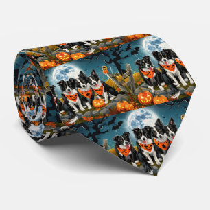 Border Collie Halloween Spooky Tie