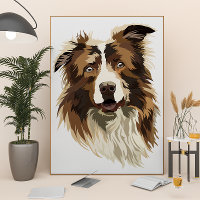 Border Collie Hand-Painted Illustration