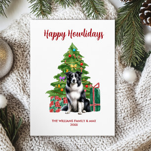 Border Collie Happy Howlidays Card