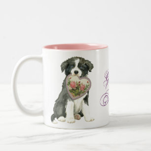 Border Collie Heart Mum Two-Tone Coffee Mug