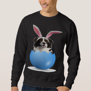 Border Collie Herding Dog Easter Bunny Egg Hunting Sweatshirt