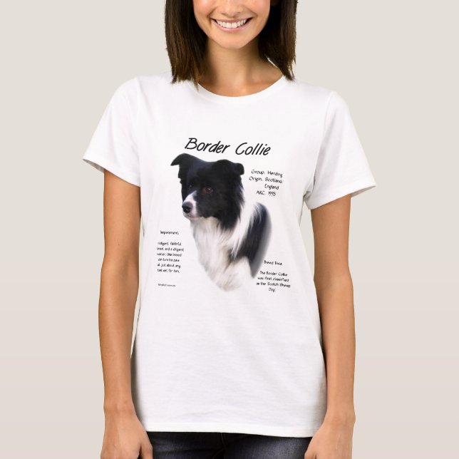 Border Collie History Design T-Shirt (Front)