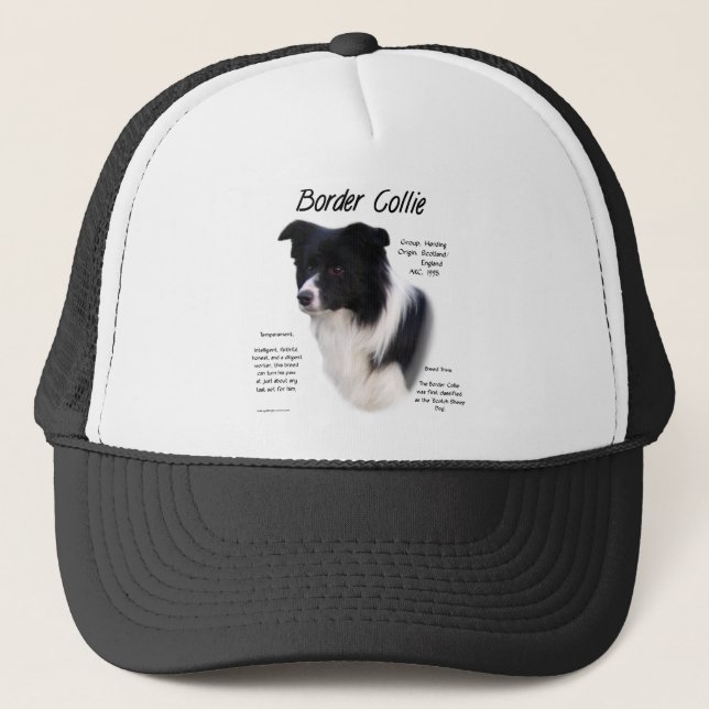 Border Collie History Design Trucker Hat (Front)