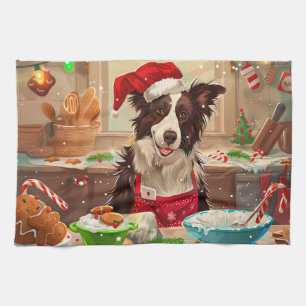 Border Collie Holiday Baking: Festive Christmas Tea Towel