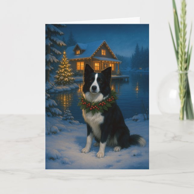 Border Collie Holiday Card (Front)