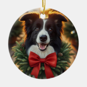 Border Collie holiday ornament