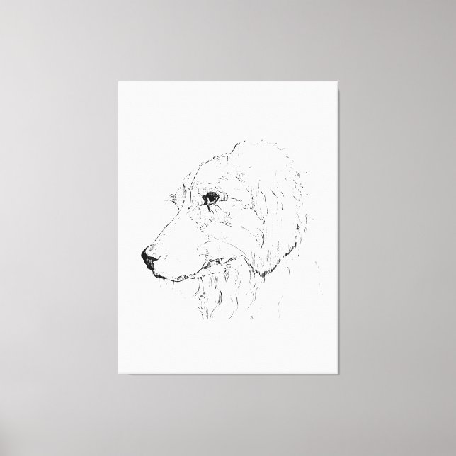 Border Collie Illustration – Minimalist Art Canvas Print (Front)