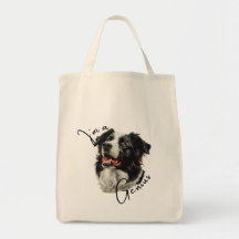 Border Collie 'I'm a Genius' Tote Bag