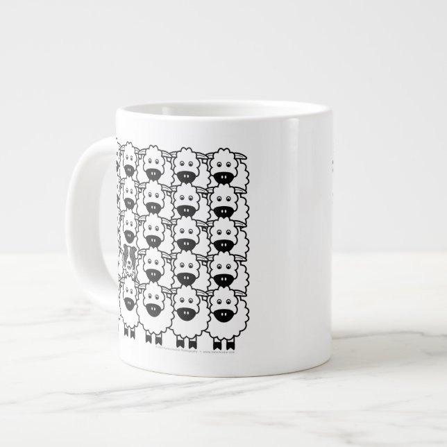 Border Collie in the Sheep Large Coffee Mug (Front Left)