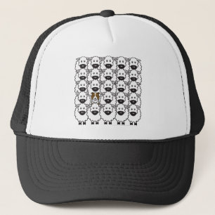 Border Collie in the Sheep Trucker Hat
