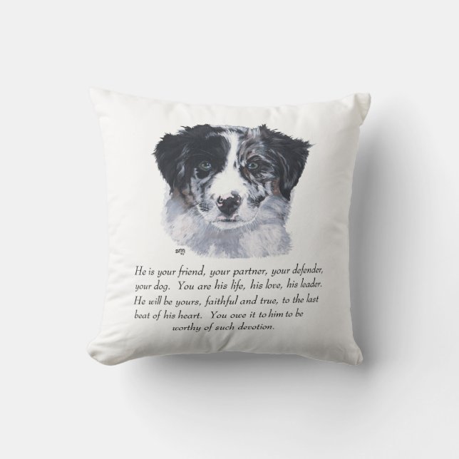 Border Collie Keepsakes Cushion (Front)
