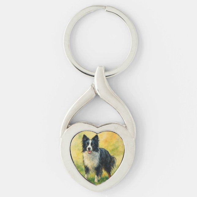 Border Collie Key Ring (Front)