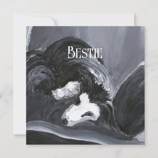  Border Collie Laying Down Painting Personalised (Front)
