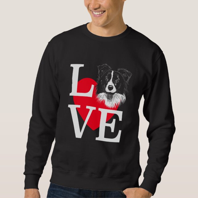 Border Collie Love Cute heart Border Collie Sweatshirt (Front)