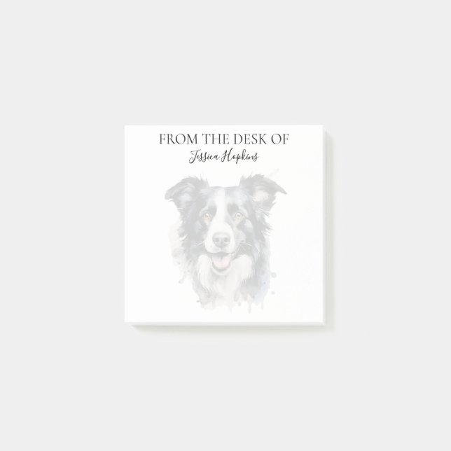 Border Collie Lover Monogrammed Dog Post-it Notes (Front)