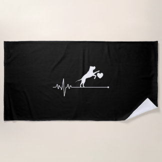 Border Collie Lover Mum Gifts Heartbeat Mother's D Beach Towel