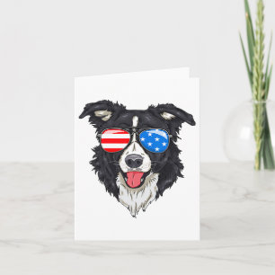 Border Collie Lover Patriotic Dog 4th Of July Amer Card