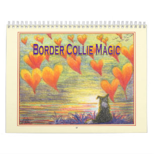 Border Collie Magic wall calendar, picture a month Calendar