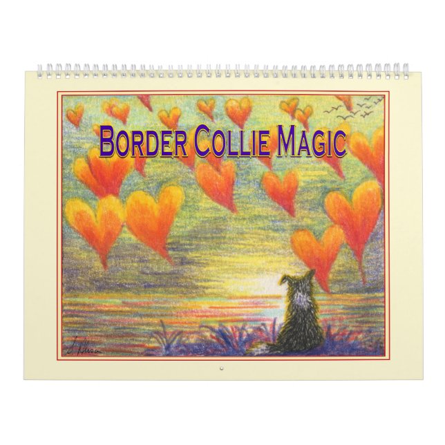 Border Collie Magic wall calendar, picture a month Calendar (Cover)