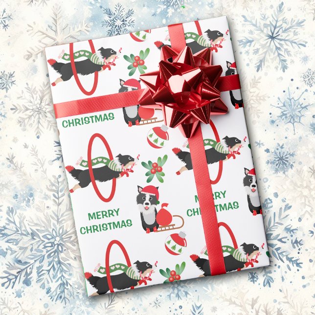 Border Collie Merry Christmas Wrapping Paper (Creator Uploaded)