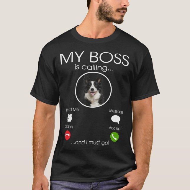 Border Collie my Boss T-Shirt (Front)