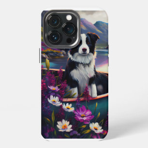 Border Collie on a Paddle: A Scenic Adventure iPhone 13 Pro Case