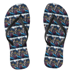 Border Collie on a Paddle: A Scenic Adventure Jandals